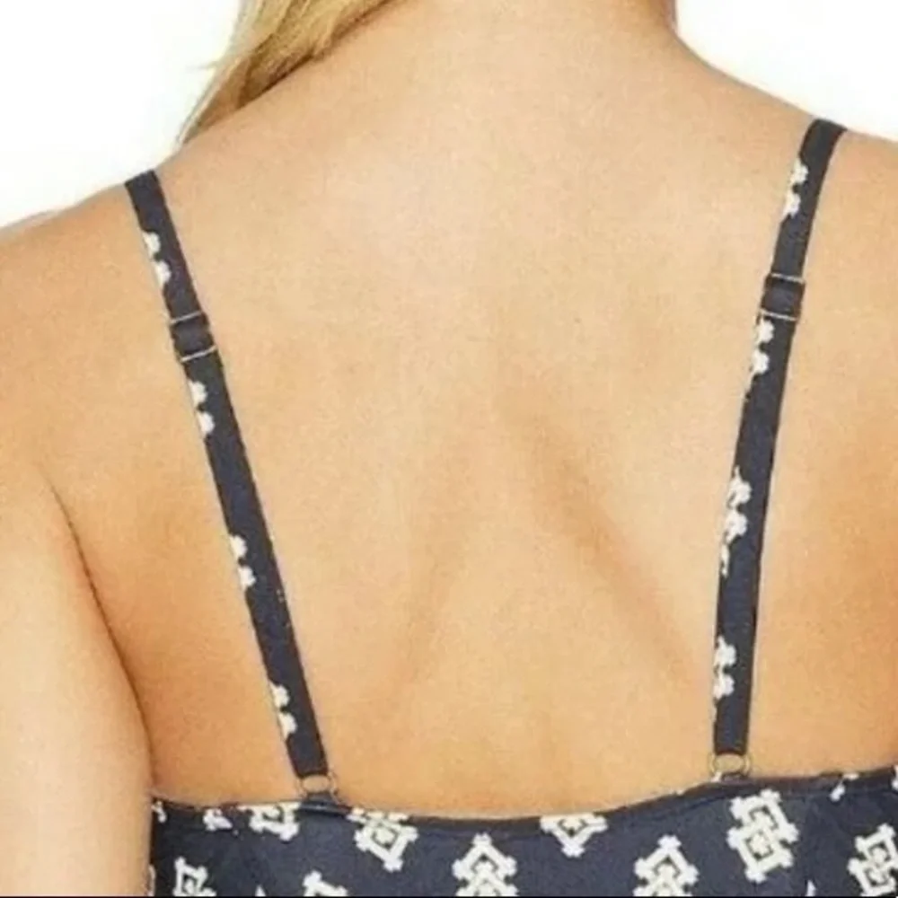 Tory Burch Navy and White One-Piece Swimsuit
